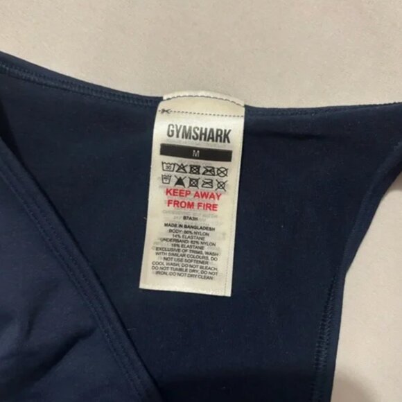 Gymshark Blue Sports Bra Racerback V-Neck - Picture 3 of 4